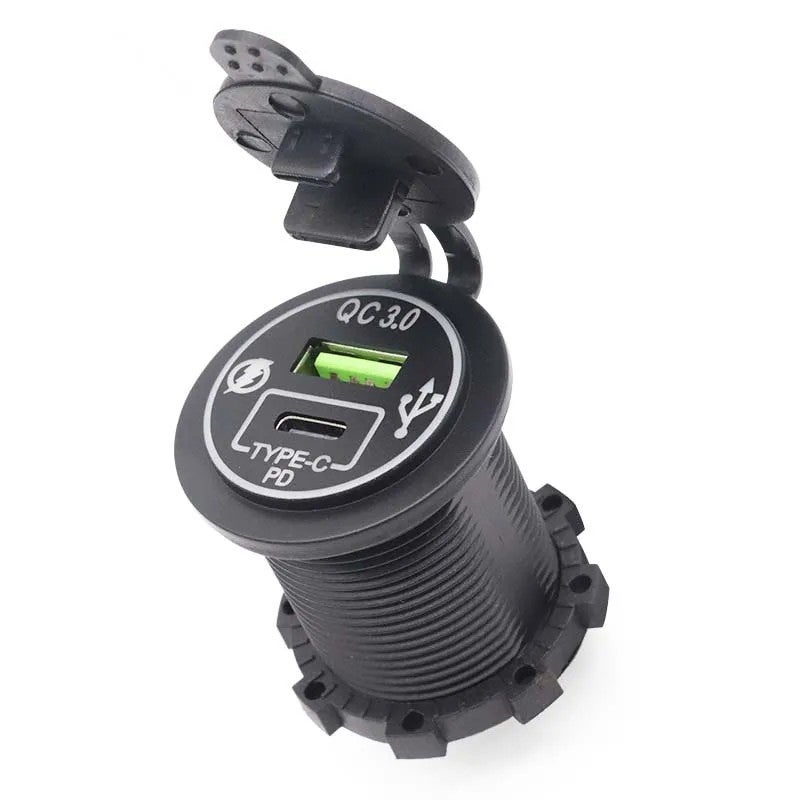 Y&D 30W USB C Car Charger, 12V PD Fast Charger for Car/Truck/Boat/Motorcycle, 18W QC3.0 Dual Port Automobile Charger, Type-C Charger Adapter - Image 1